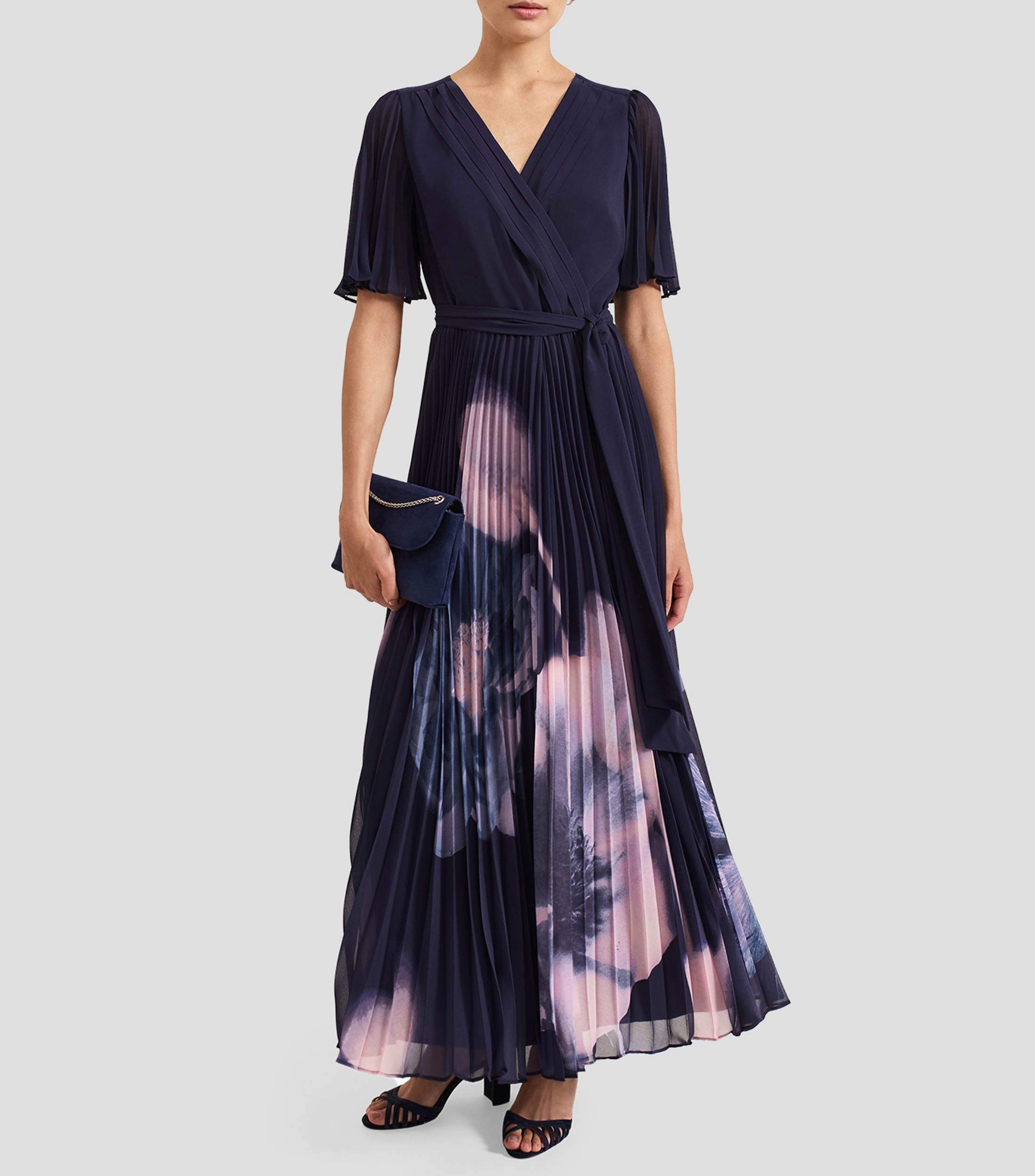 Vestido maxi plisado Abigail Mujer